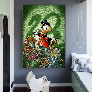 Scrooge McDuck Millionaire Canvas Wall Art-GraffitiWallArt