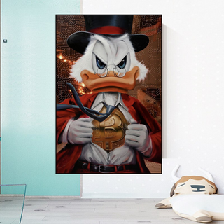 Scrooge McDuck Money Maker Millionaire Canvas Wall Art-GraffitiWallArt