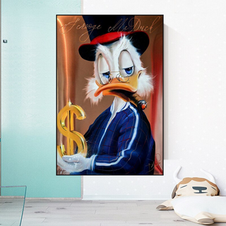 Scrooge McDuck Money Maker Millionaire Canvas Wall Art-GraffitiWallArt