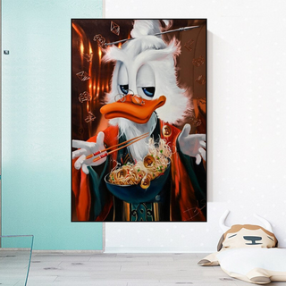 Scrooge McDuck Money Maker Millionaire Canvas Wall Art-GraffitiWallArt