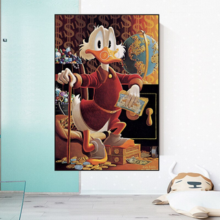 Scrooge McDuck Money Maker Millionaire Canvas Wall Art-GraffitiWallArt