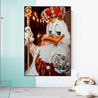 Scrooge McDuck Money Maker Millionaire Canvas Wall Art-GraffitiWallArt