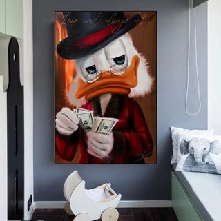 Scrooge McDuck Money Maker Millionaire Canvas Wall Art-GraffitiWallArt