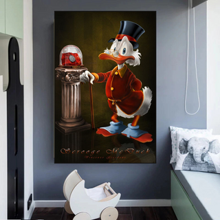 Scrooge McDuck Money Maker Millionaire Canvas Wall Art-GraffitiWallArt