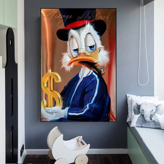 Scrooge McDuck Money Maker Millionaire Canvas Wall Art-GraffitiWallArt