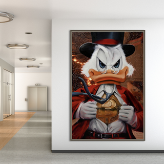 Scrooge McDuck Money Maker Millionaire Canvas Wall Art-GraffitiWallArt