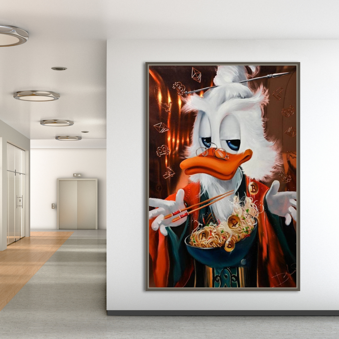 Scrooge McDuck Money Maker Millionaire Canvas Wall Art-GraffitiWallArt