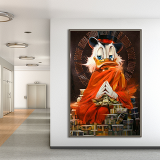 Scrooge McDuck Money Maker Millionaire Canvas Wall Art-GraffitiWallArt