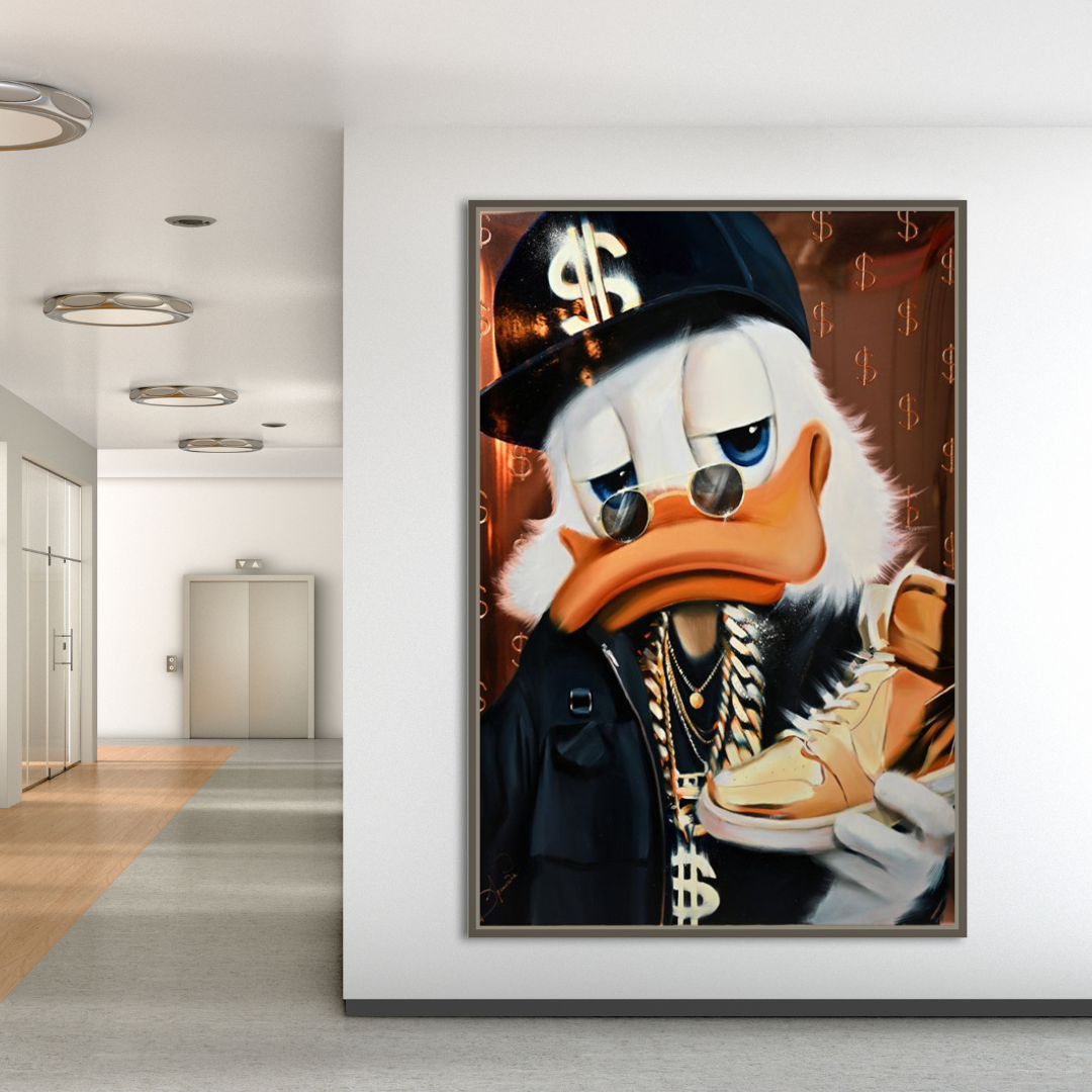 Scrooge McDuck Money Maker Millionaire Canvas Wall Art-GraffitiWallArt