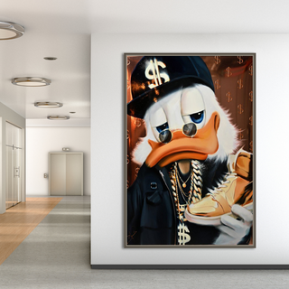 Scrooge McDuck Money Maker Millionaire Canvas Wall Art-GraffitiWallArt