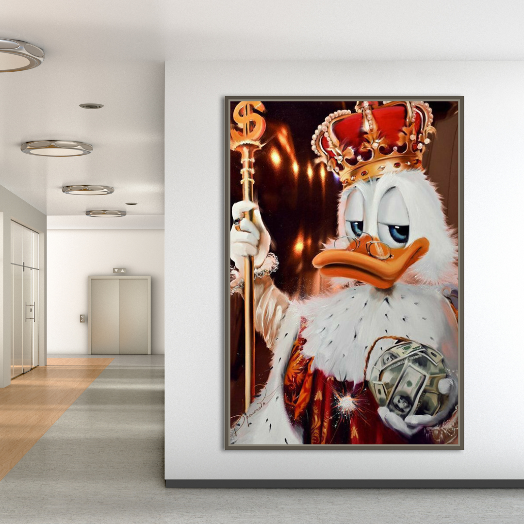 Scrooge McDuck Money Maker Millionaire Canvas Wall Art-GraffitiWallArt