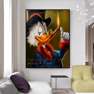 Scrooge McDuck Money Maker Millionaire Canvas Wall Art-GraffitiWallArt