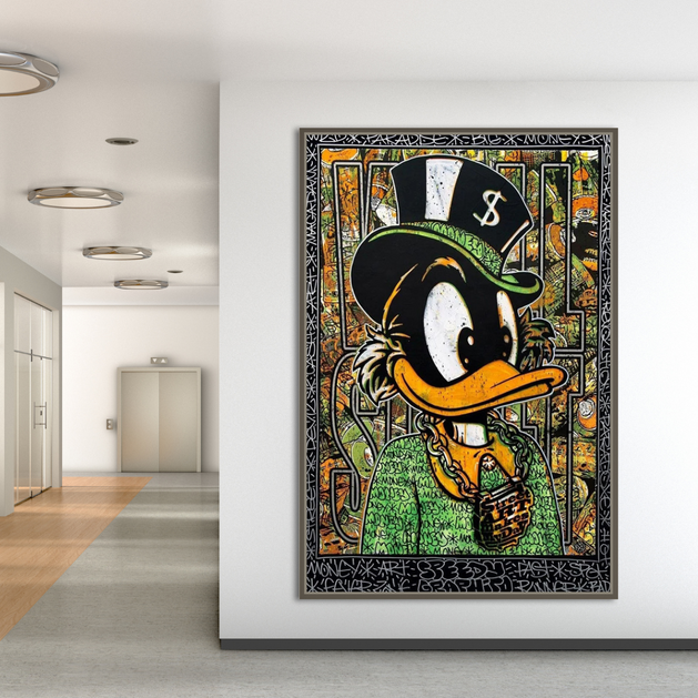 Scrooge McDuck Money Maker Millionaire Canvas Wall Art-GraffitiWallArt