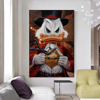 Scrooge McDuck Money Maker Millionaire Canvas Wall Art-GraffitiWallArt