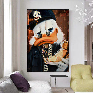 Scrooge McDuck Money Maker Millionaire Canvas Wall Art-GraffitiWallArt