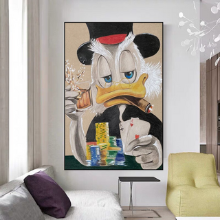 Scrooge McDuck Money Maker Millionaire Canvas Wall Art-GraffitiWallArt