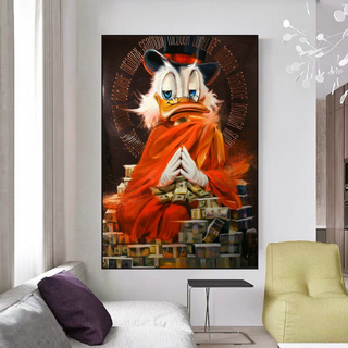 Scrooge McDuck Money Maker Millionaire Canvas Wall Art-GraffitiWallArt