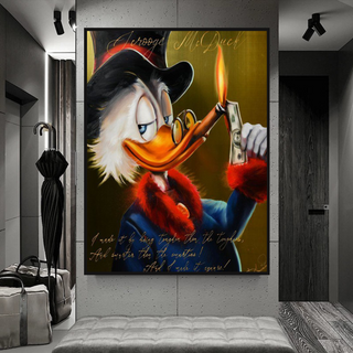 Scrooge McDuck Money Maker Millionaire Canvas Wall Art-GraffitiWallArt