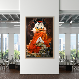 Scrooge McDuck Money Maker Millionaire Canvas Wall Art-GraffitiWallArt