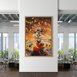 Scrooge McDuck Money Maker Millionaire Canvas Wall Art-GraffitiWallArt