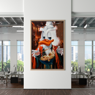 Scrooge McDuck Money Maker Millionaire Canvas Wall Art-GraffitiWallArt