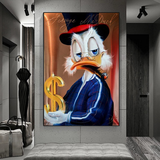 Scrooge McDuck Money Maker Millionaire Canvas Wall Art-GraffitiWallArt