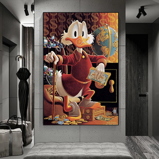 Scrooge McDuck Money Maker Millionaire Canvas Wall Art-GraffitiWallArt