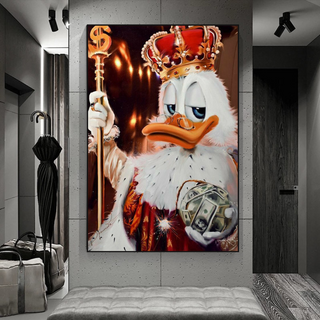 Scrooge McDuck Money Maker Millionaire Canvas Wall Art-GraffitiWallArt