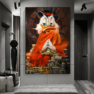 Scrooge McDuck Money Maker Millionaire Canvas Wall Art-GraffitiWallArt