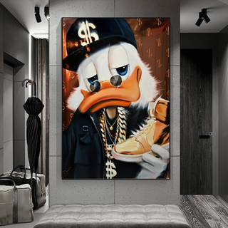 Scrooge McDuck Money Maker Millionaire Canvas Wall Art-GraffitiWallArt