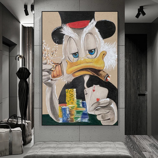 Scrooge McDuck Money Maker Millionaire Canvas Wall Art-GraffitiWallArt