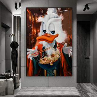 Scrooge McDuck Money Maker Millionaire Canvas Wall Art-GraffitiWallArt