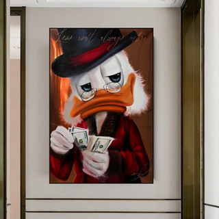 Scrooge McDuck Money Maker Millionaire Canvas Wall Art-GraffitiWallArt