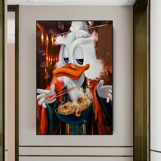 Scrooge McDuck Money Maker Millionaire Canvas Wall Art-GraffitiWallArt