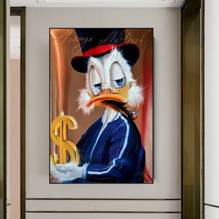 Scrooge McDuck Money Maker Millionaire Canvas Wall Art-GraffitiWallArt