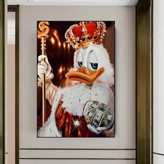 Scrooge McDuck Money Maker Millionaire Canvas Wall Art-GraffitiWallArt