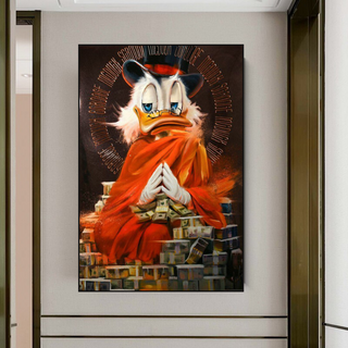 Scrooge McDuck Money Maker Millionaire Canvas Wall Art-GraffitiWallArt