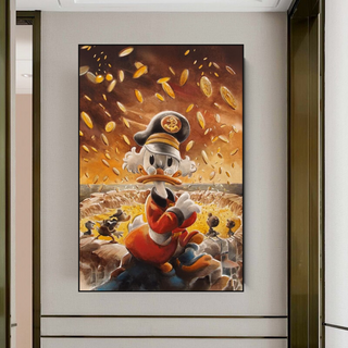 Scrooge McDuck Money Maker Millionaire Canvas Wall Art-GraffitiWallArt