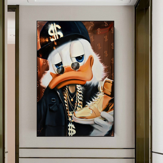 Scrooge McDuck Money Maker Millionaire Canvas Wall Art-GraffitiWallArt