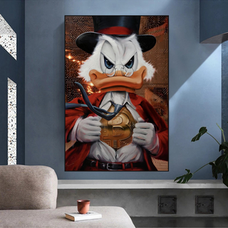 Scrooge McDuck Money Maker Millionaire Canvas Wall Art-GraffitiWallArt