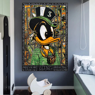 Scrooge McDuck Money Maker Millionaire Canvas Wall Art-GraffitiWallArt