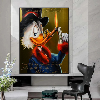 Scrooge McDuck Money Maker Millionaire Canvas Wall Art-GraffitiWallArt