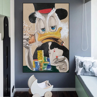 Scrooge McDuck Money Maker Millionaire Canvas Wall Art-GraffitiWallArt