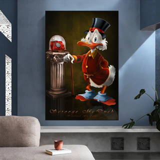 Scrooge McDuck Money Maker Millionaire Canvas Wall Art-GraffitiWallArt