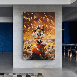 Scrooge McDuck Money Maker Millionaire Canvas Wall Art-GraffitiWallArt