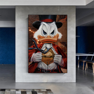 Scrooge McDuck Money Maker Millionaire Canvas Wall Art-GraffitiWallArt