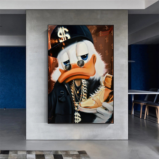 Scrooge McDuck Money Maker Millionaire Canvas Wall Art-GraffitiWallArt