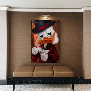 Scrooge McDuck Money Maker Millionaire Canvas Wall Art-GraffitiWallArt