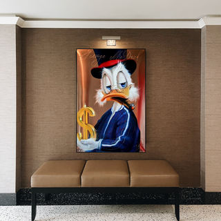 Scrooge McDuck Money Maker Millionaire Canvas Wall Art-GraffitiWallArt