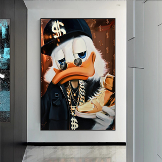 Scrooge McDuck Money Maker Millionaire Canvas Wall Art-GraffitiWallArt